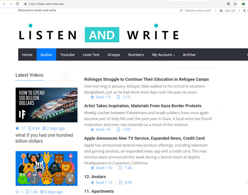 listen and write