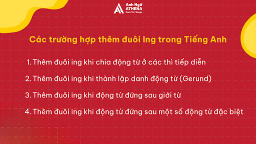 Các trường hợp thêm đuôi ing trong Tiếng Anh