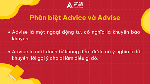 Ph&acirc;n biệt Advice v&agrave; Advise