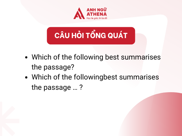 bài đọc hiểu tiếng Anh THPT Quốc Gia câu hỏi tổng quát