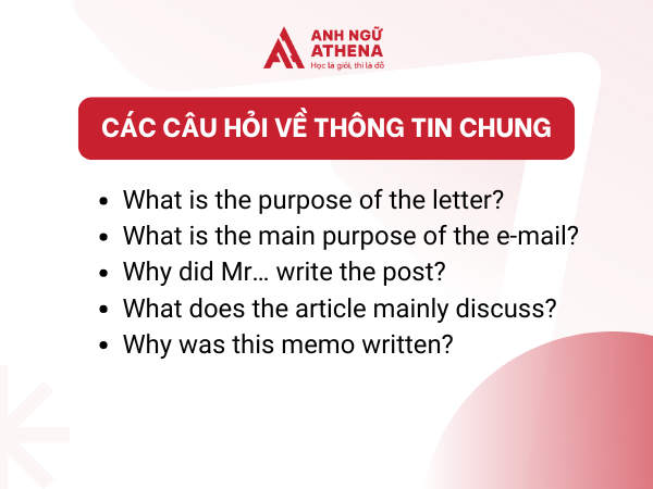 câu hỏi thông tin chung part 7 toeic
