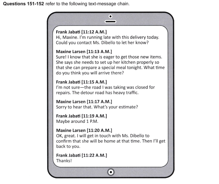 dạng text chain chat discussion part 7 toeic