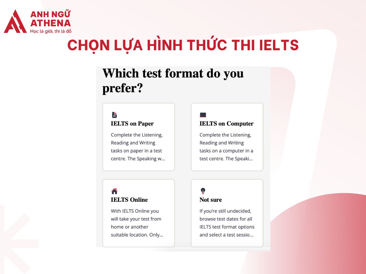 Chọn lựa hình thức thi IELTS