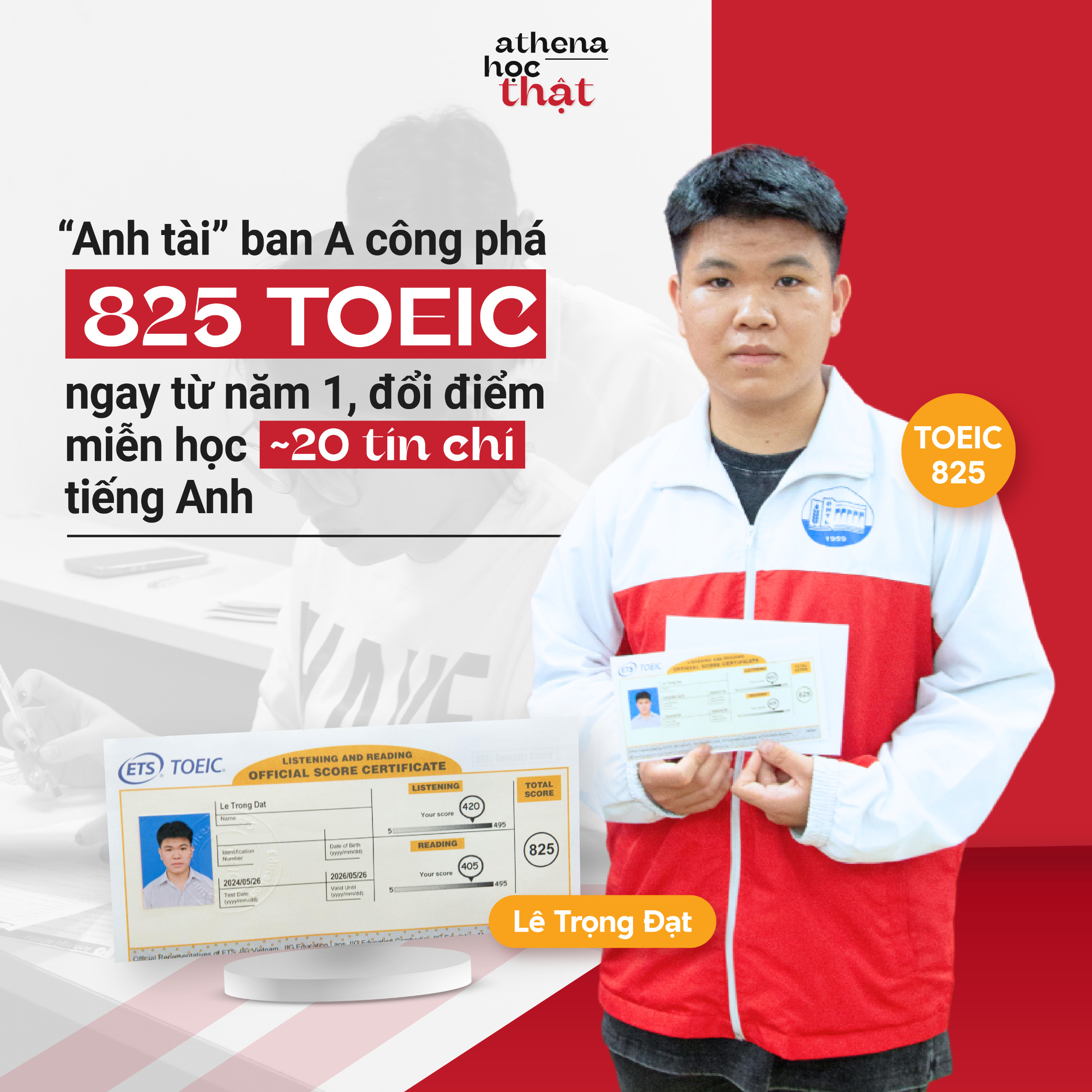học viên toeic anh ngữ athena 800+