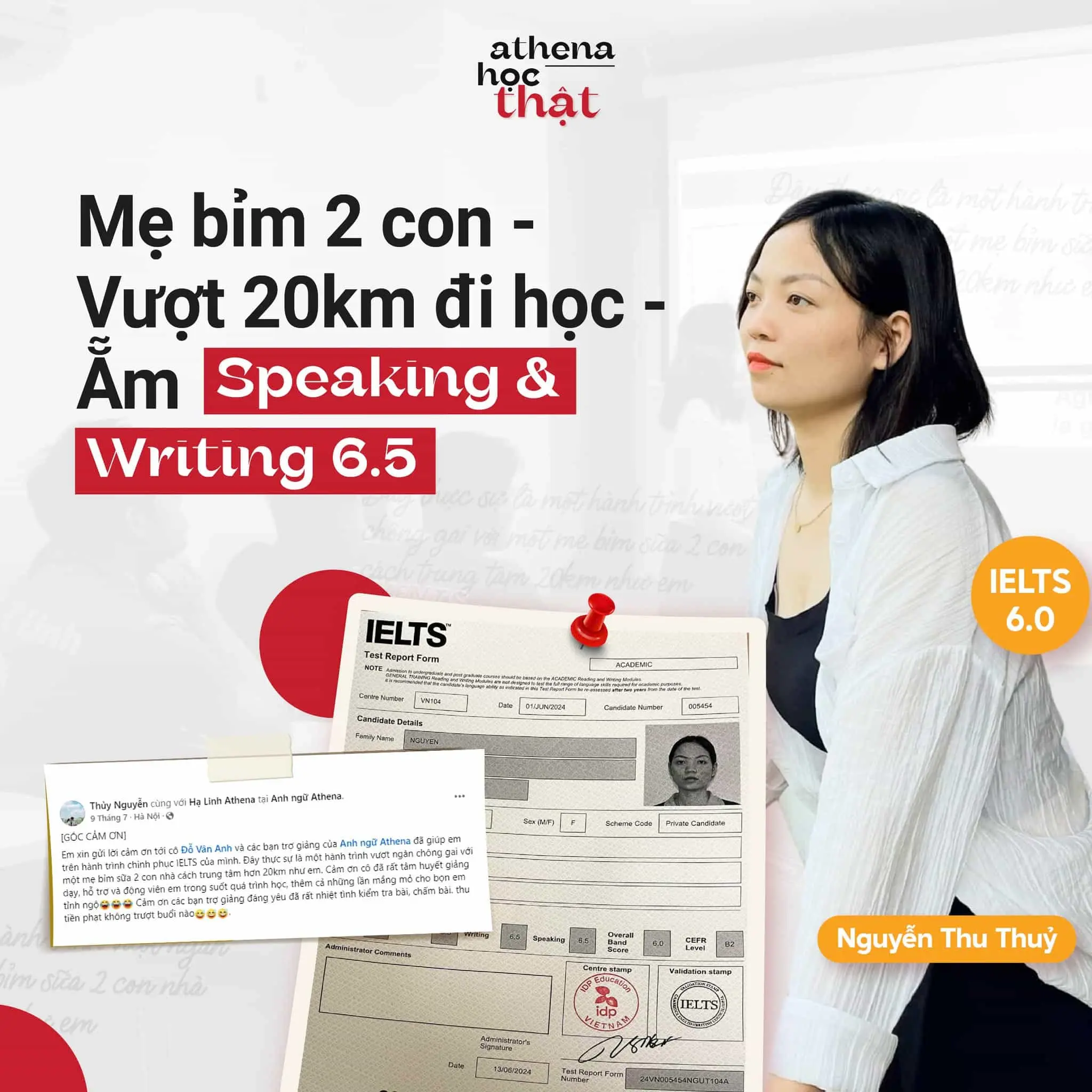 Mẹ bỉm 2 con - Vượt 20km đi học - Ẵm Speaking & Writing 6.5