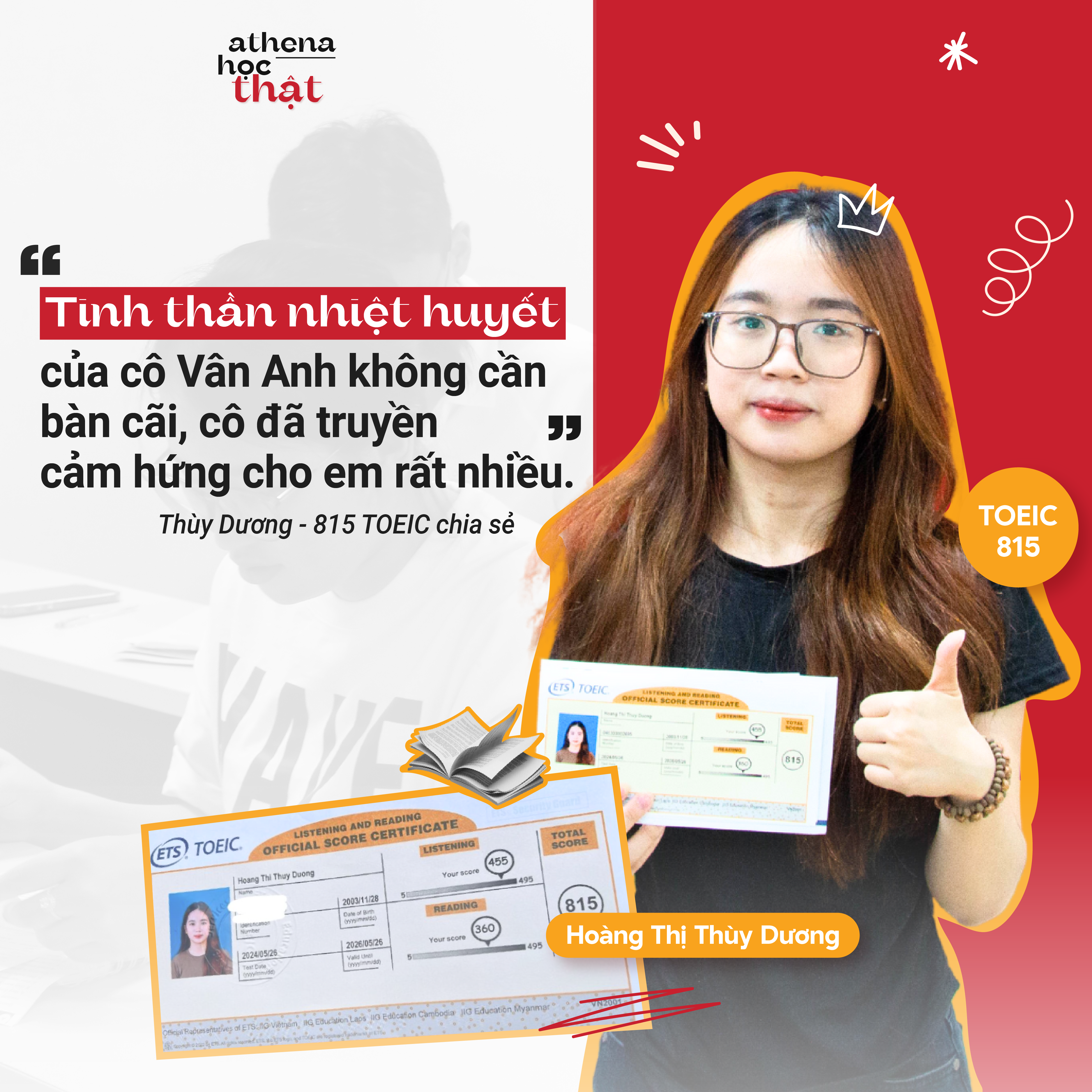 học viên toeic athena 800+
